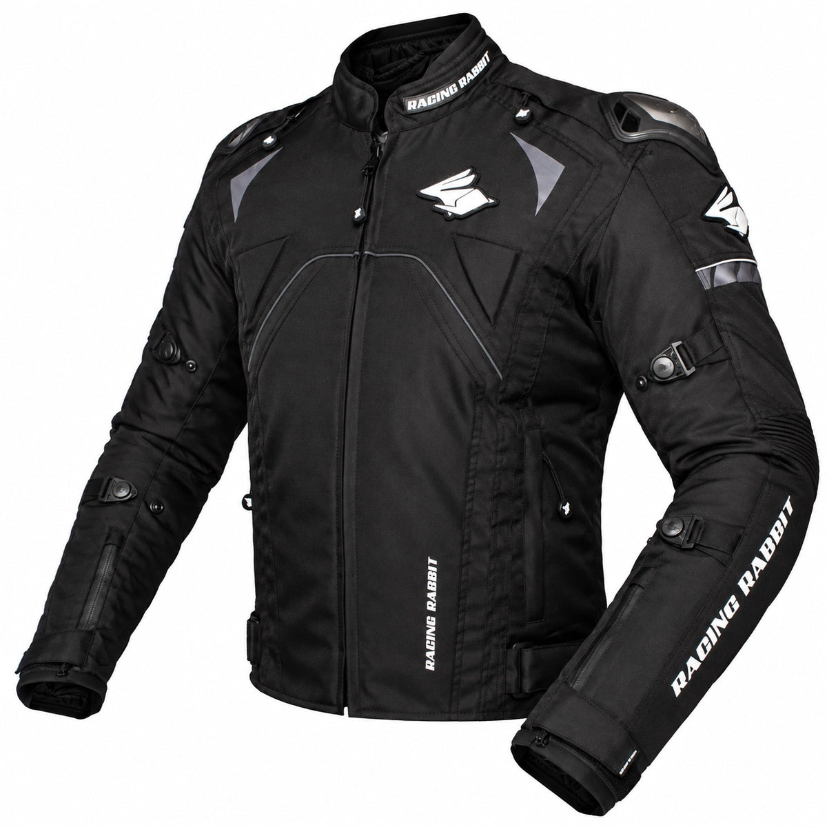 Jaqueta de Moto Racing Rabbit HAWKER PRO Esportiva Impermeável e Proteções CE Preta