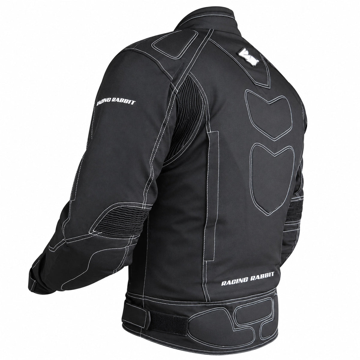 Jaqueta de Moto Racing Rabbit ALL BLACK Impermeável com Proteções CE