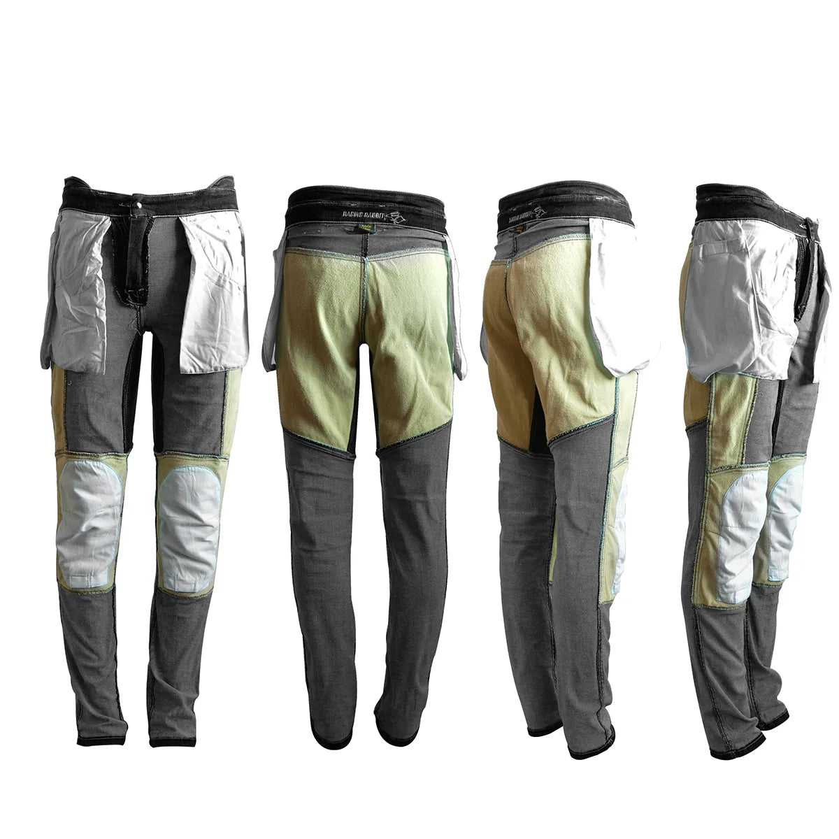 Calça Jeans Motociclista com Kevlar e Proteções Internas de Joelhos e Quadril, marca Racing Rabbit modelo Corsair, cor preta, masculina.