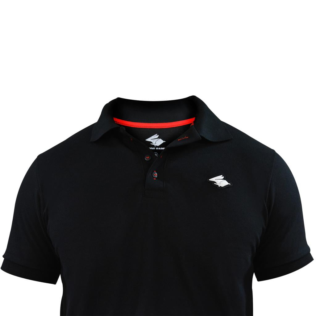 Camiseta Motociclista Polo Racing Rabbit Cor Preta masculina