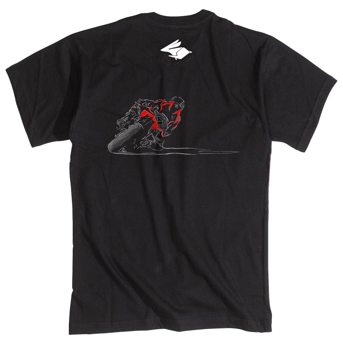 Camiseta Motociclista Team Racing Rabbit Frente Cor Preta Masculina