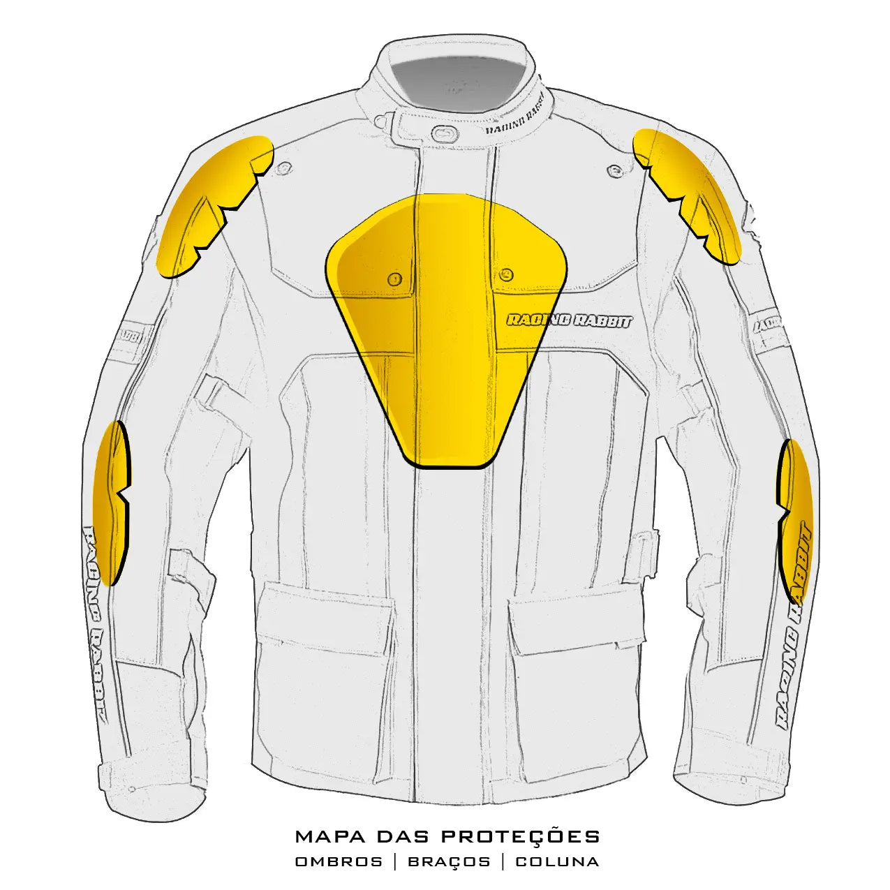 Jaqueta Racing Rabbit Dakar Plus Motociclista com Proteção Interna, Impermeável, Ventilada, Forro Térmico, Bubblejacket, bobojaco, colete, parka, jaqueta para viagem, bege, masculina