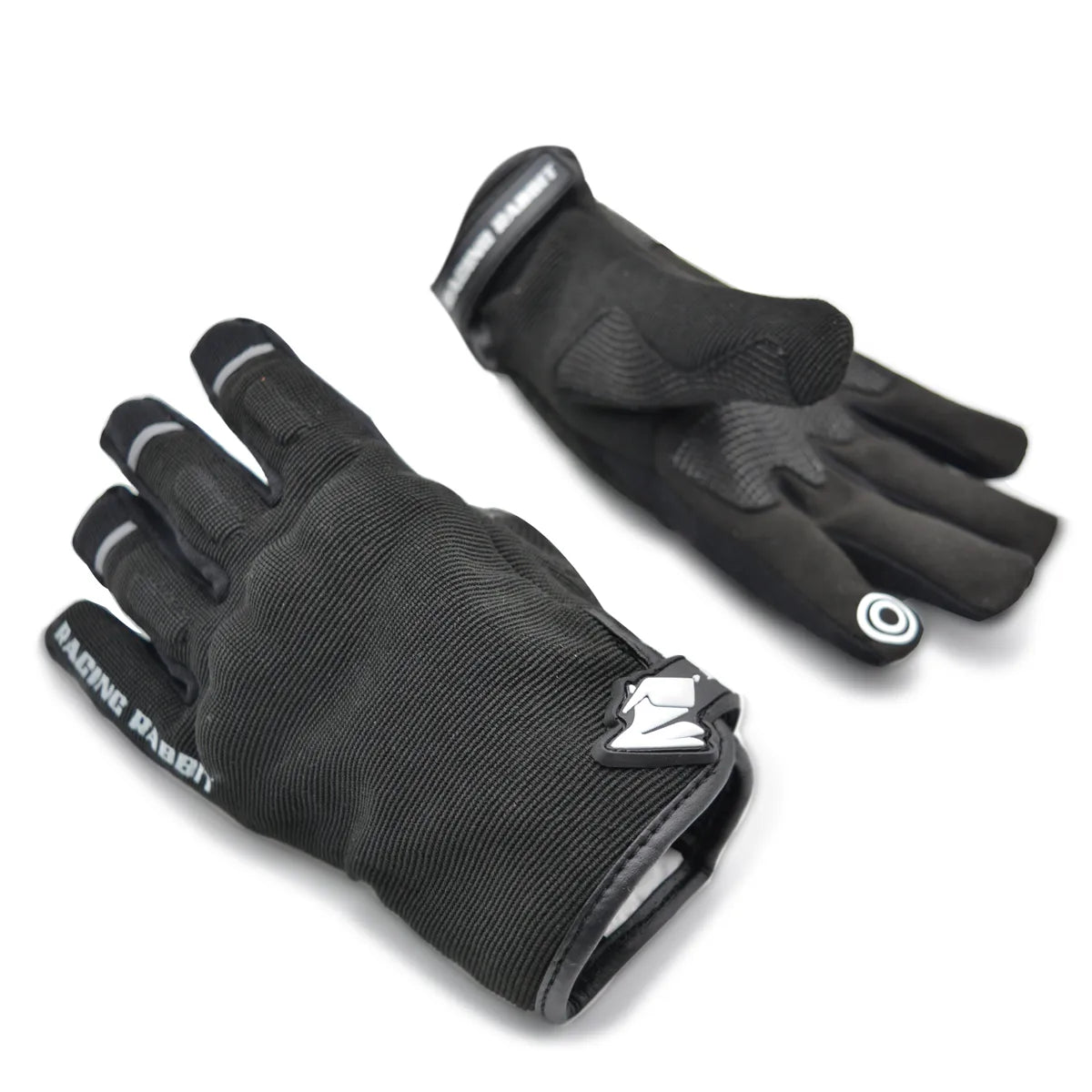 Luva Motociclista Racing Rabbit modelo urban, poliéster, cor preta , ventilada com proteções , masculina.