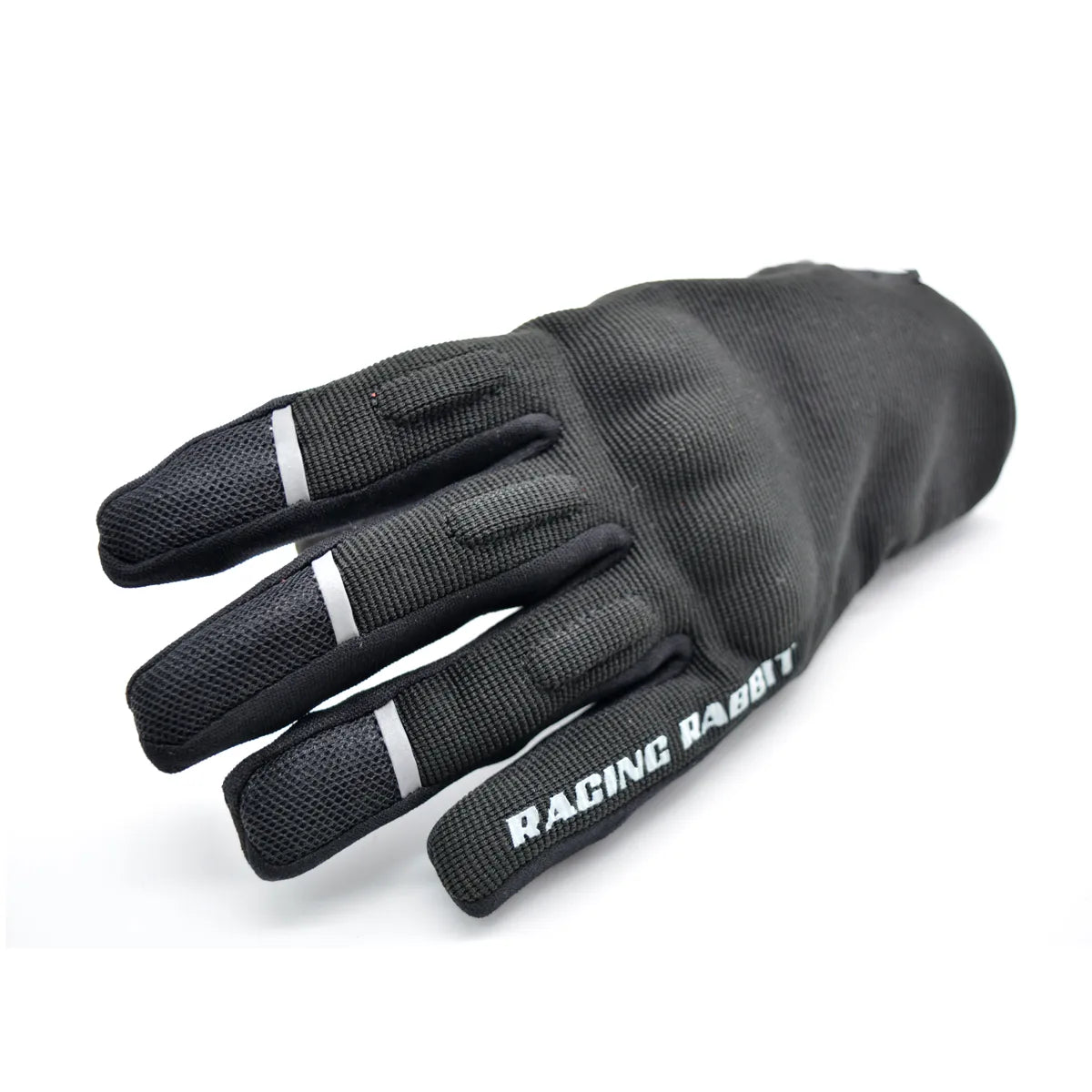 Luva Motociclista Racing Rabbit modelo urban, poliéster, cor preta , ventilada com proteções , masculina.