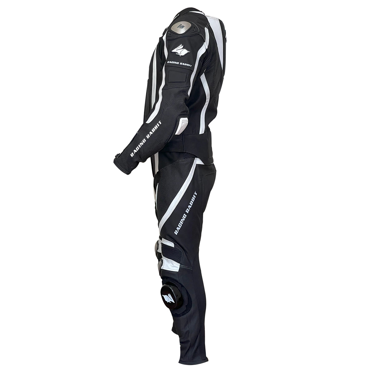 Macacão Motociclista Racing Rabbit Modelo Vortex 2 peças em couro bovino, com proteções interna C.E, Proteções externas metálicas, couro ventilado, painéis em elastano. Maximo de conforto e segurança para pilotar sua motocicleta.