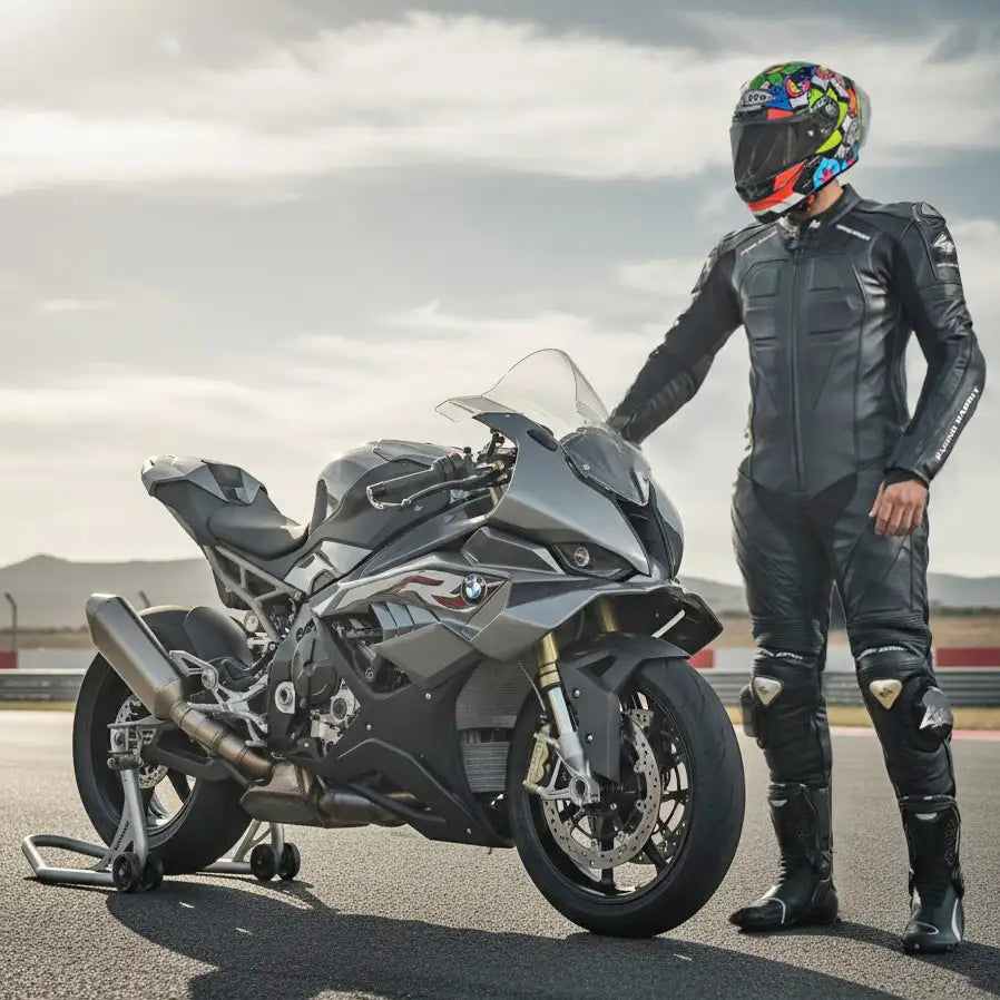 Macacão TT Pro de couro com sliders e proteções C.E.