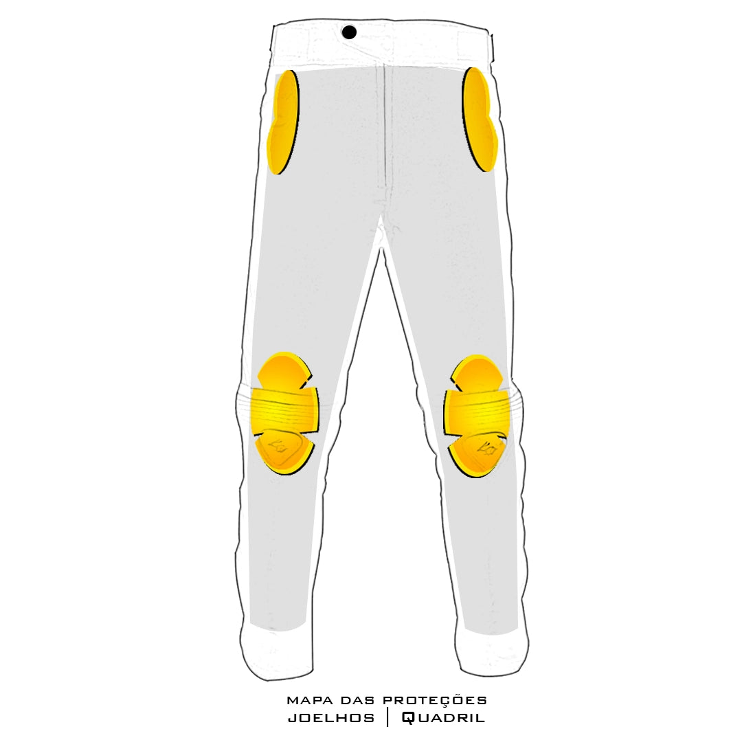 Calça Moto Racing Rabbit Bullet Pro Impermeável com Proteção Interna