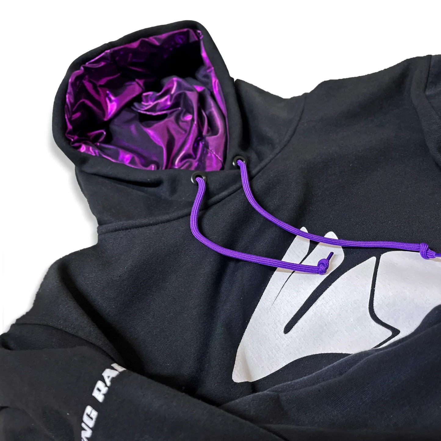 Moletom Motociclista Racing Rabbit, cor preto com detalhes em Roxo, modelo Purple Haze, Inverno