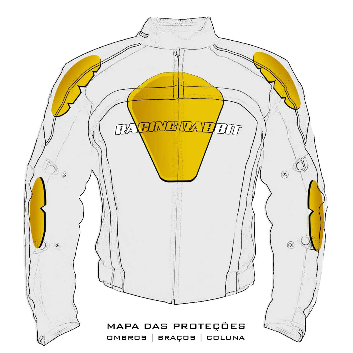 Jaqueta Racing Rabbit Spitfire Motociclista com Proteção Interna, Impermeável, forro térmico, Com Ventilação, Refletivos, Preta e Vermelha, Masculina