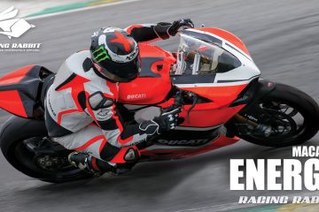 macacão motociclista em couro com proteçao racing rabbit energy