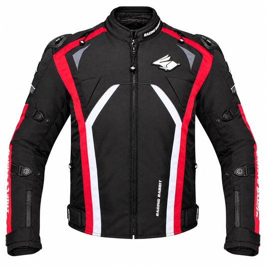Jaqueta de Moto Racing Rabbit HAWKER PRO Esportiva Impermeável e Proteções CE Vermelha