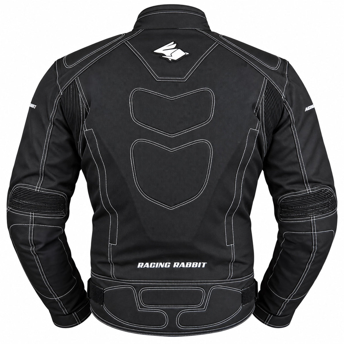 Jaqueta de Moto Racing Rabbit ALL BLACK Impermeável com Proteções CE