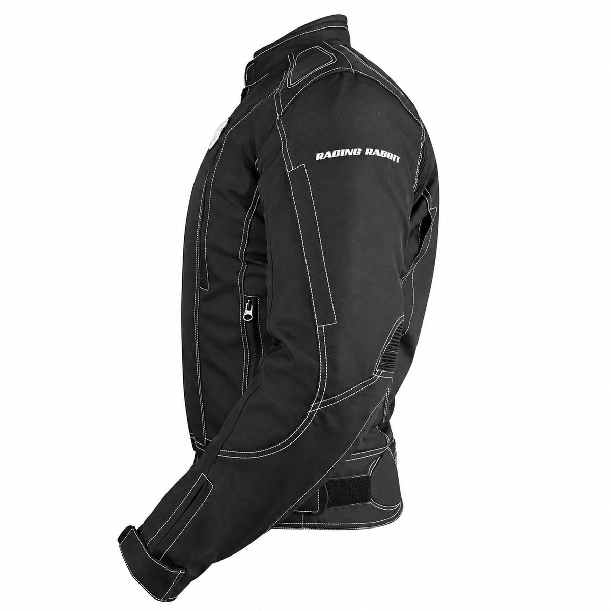 Jaqueta de Moto Racing Rabbit ALL BLACK Impermeável com Proteções CE