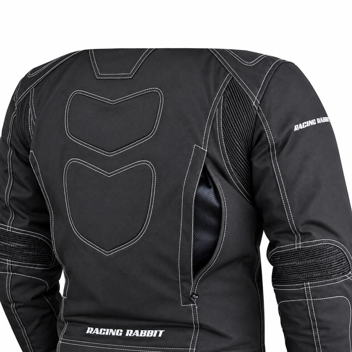 Jaqueta de Moto Racing Rabbit ALL BLACK Impermeável com Proteções CE