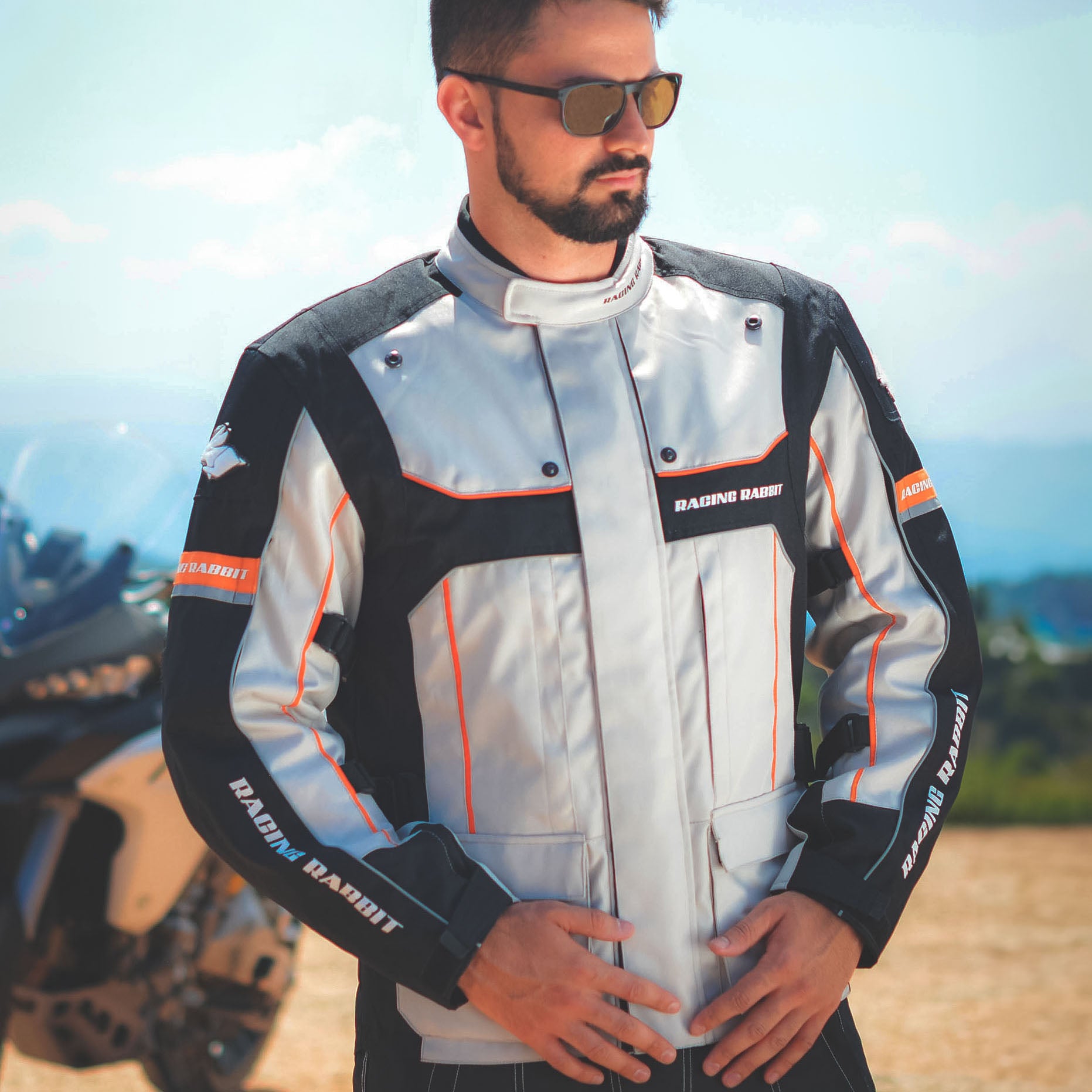 Racing Rabbit Jaquetas Masculinas Impermeáveis Para Motociclistas