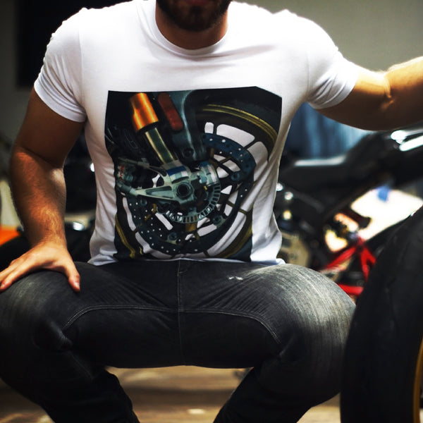 Camiseta Motociclista  Racing Rabbit Frente Wheels