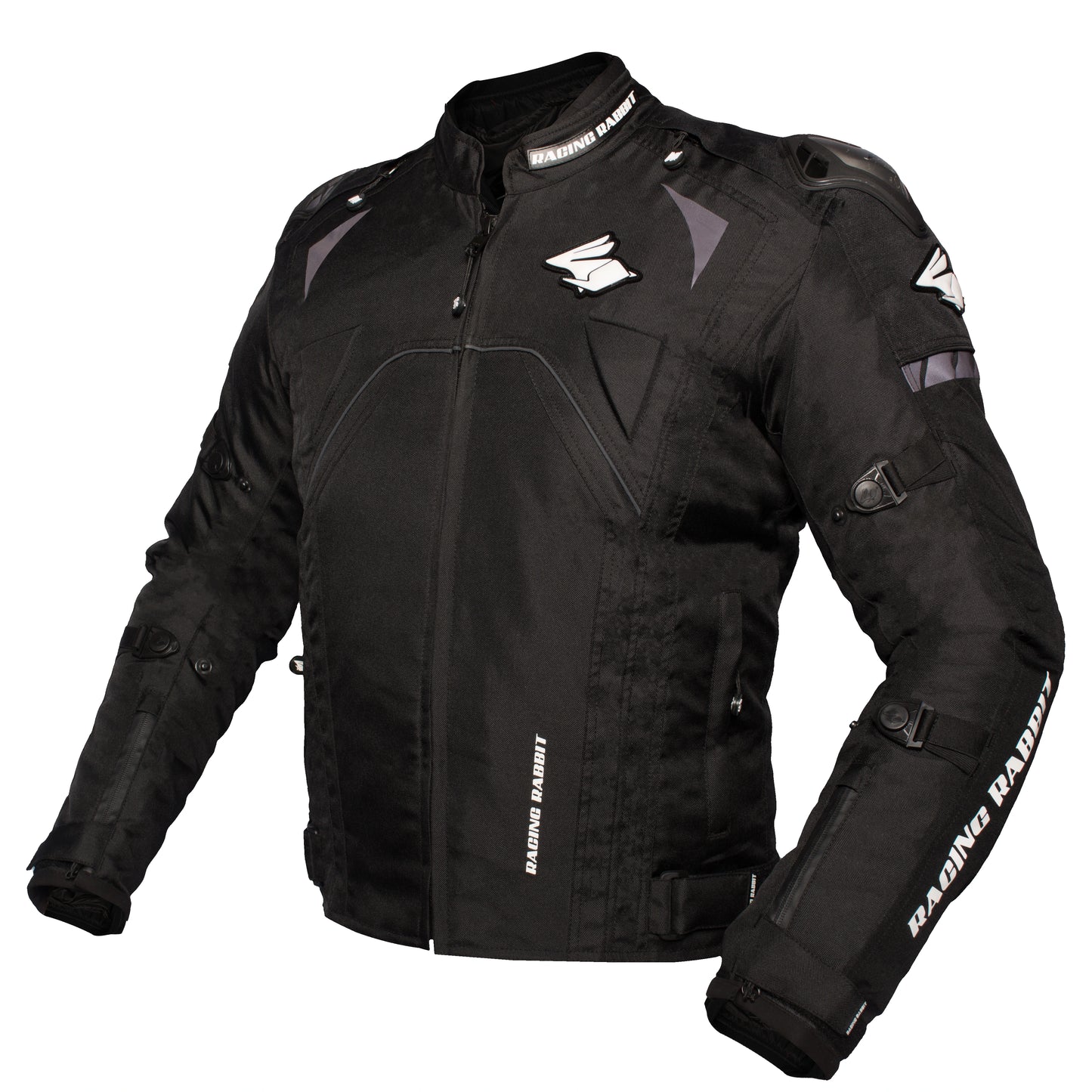 Jaqueta Racing Rabbit Hera Feminina Motociclista com Proteção Interna, Impermeável, Ventilada, Forro Térmico, Refletivos, Preta, Masculina, 5 em 1 Jaqueta Motoqueiro
