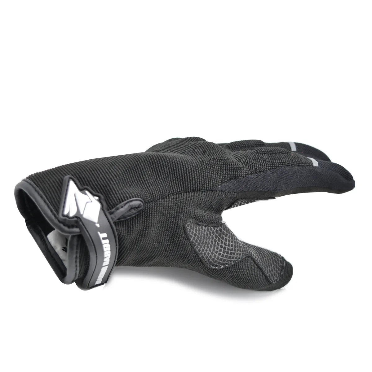Luva Motociclista Racing Rabbit modelo urban, poliéster, cor preta , ventilada com proteções , masculina.