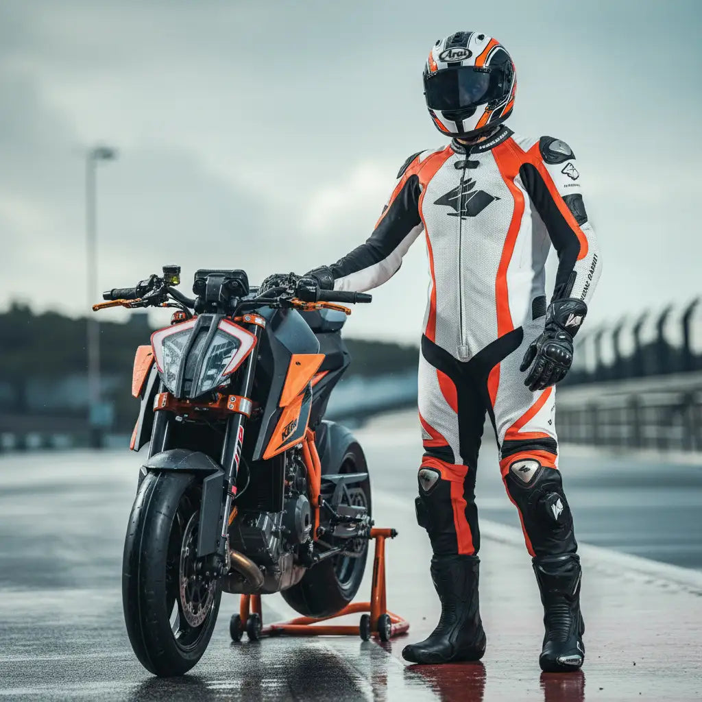 Macacão Energy de couro com sliders e proteções C.E.